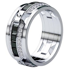 EMINENCE Platinum Ring with 2.25ct Black & White Diamonds - Wide Version