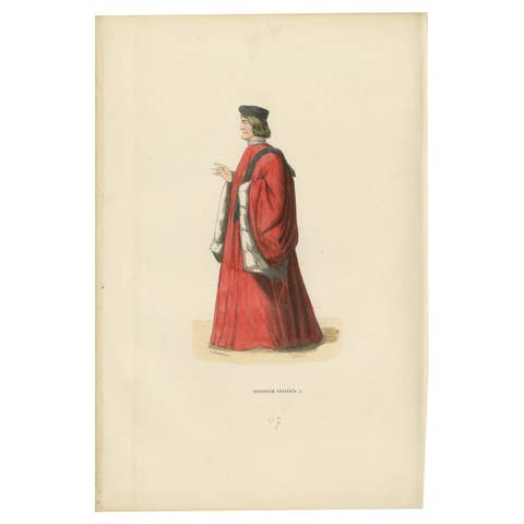 Eminent Venetian Senator in Traditional Robes: A Portrayal of Political Prestige