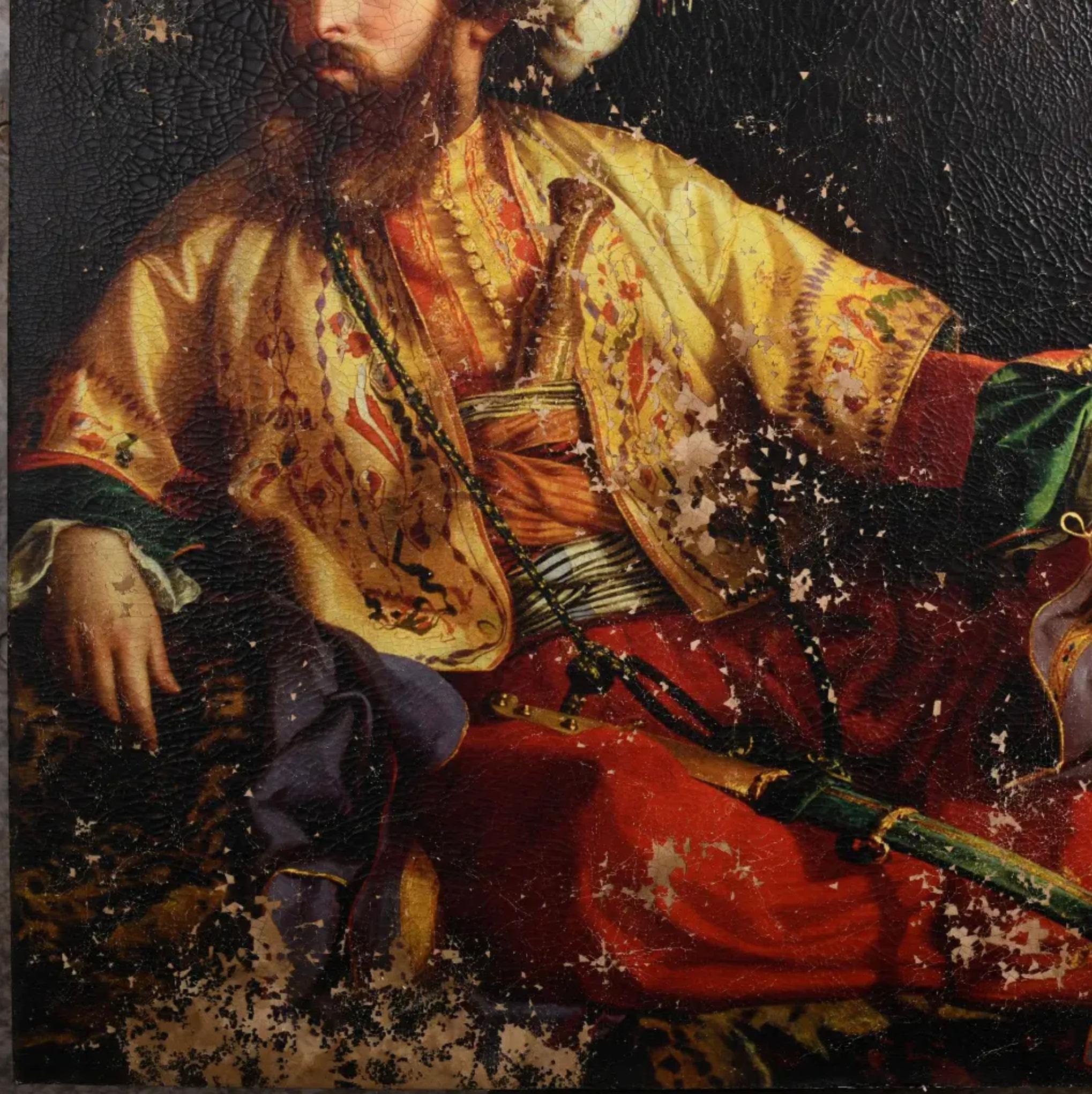 Emir von Libanon Handgemalte Reproduktion eines Gemäldes von Jozsef Borsos (Napoleon III.) im Angebot