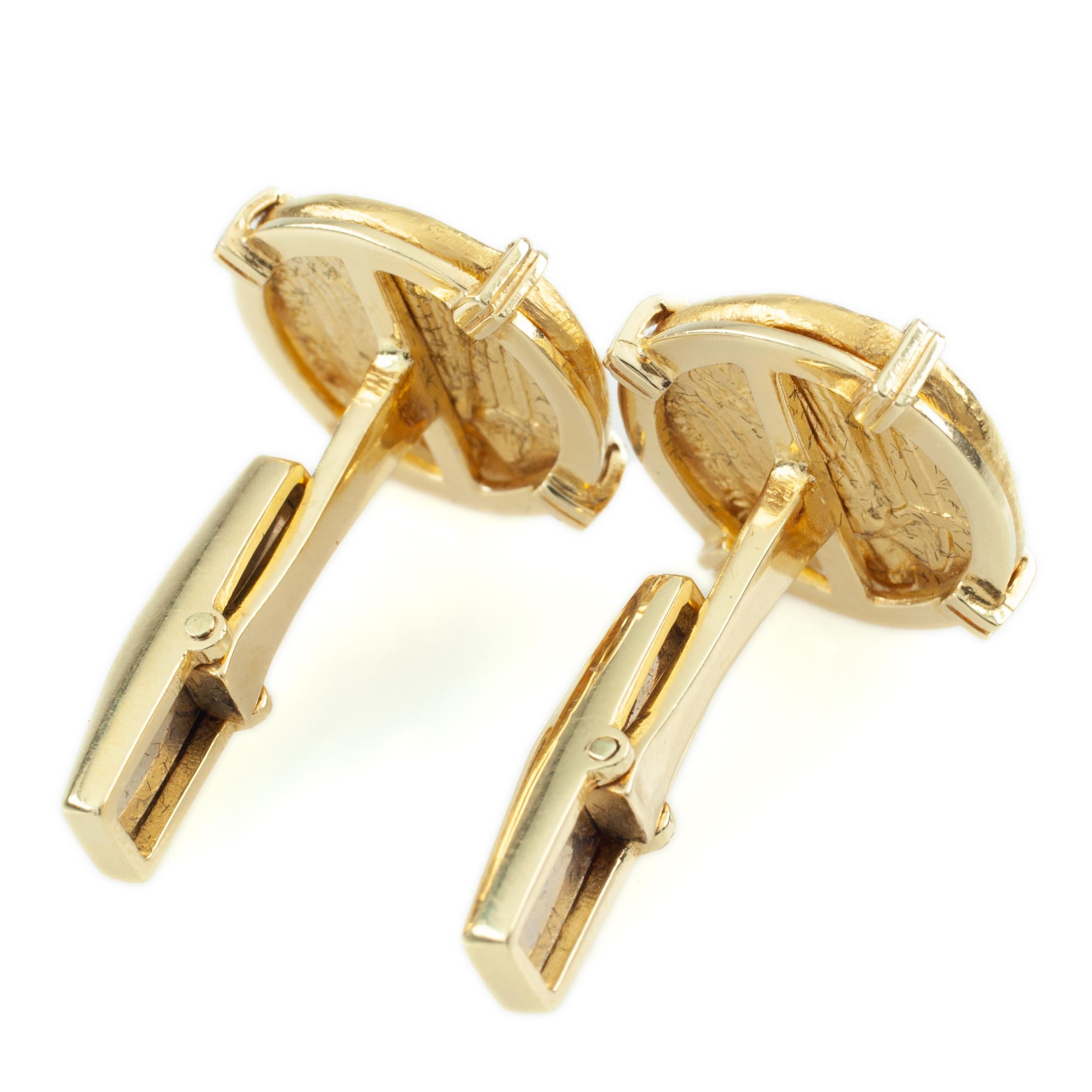 Men's Emis Ancient Gold Coin Re-Strike 18 Karat Yellow Gold Cufflinks Set For Sale