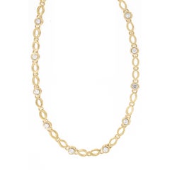 Emis Beros 18 Karat Yellow Gold 1.30 Cttw Diamond Unique Choker Necklace