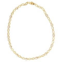 Emis Beros 18 Karat Yellow Gold  1.30 Cttw Diamond Unique Choker Necklace