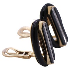 Emis Beros Boucles d'oreilles en or 18 carats, onyx noir et diamants