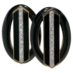 Emis Beros 18k Gold, Black Onyx and Diamond Earrings