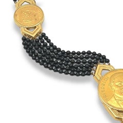 EMIS BEROS Gold, Black Onyx and Diamond Necklace