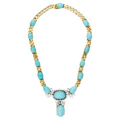 Collier Emis en turquoise et diamants