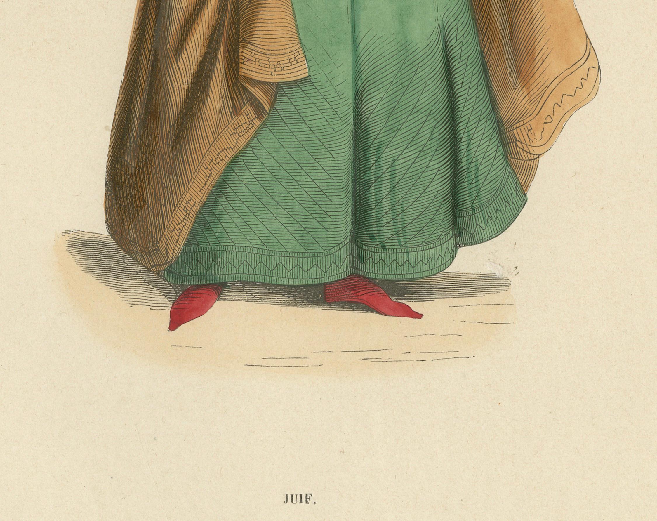 Cette estampe ancienne originale représente un personnage étiqueté 