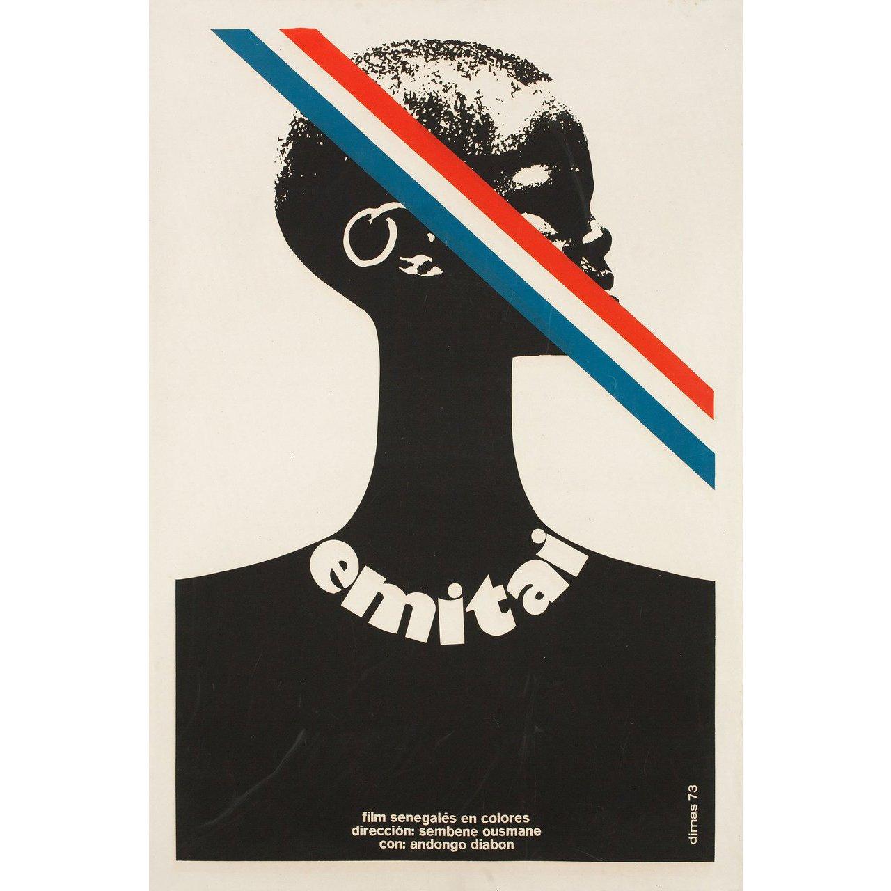 Original 1971 Cuban poster by Dimas for the film Emitai directed by Ousmane Sembene with Andongo Diabon / Robert Fontaine / Michel Renaudeau. Very Good-Fine condition, rolled. Please note: the size is stated in inches and the actual size can vary by