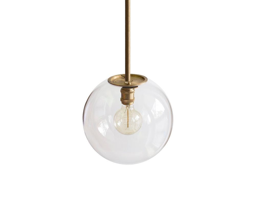 Emiter Sculptural Brass and Glass Pendant Lamp by Jan Garncarek In New Condition For Sale In Geneve, CH