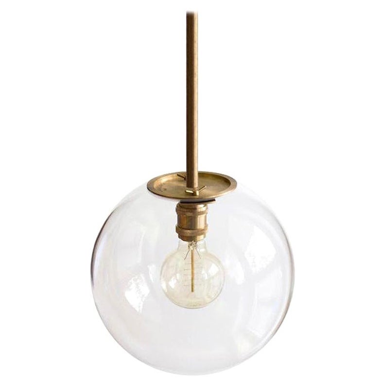 Emiter Sculptural Brass and Glass Pendant Lamp by Jan Garncarek