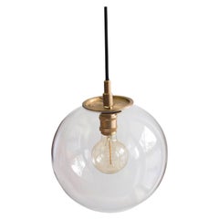 Emiter Sculptural Brass and Glass Pendant Lamp by Jan Garncarek