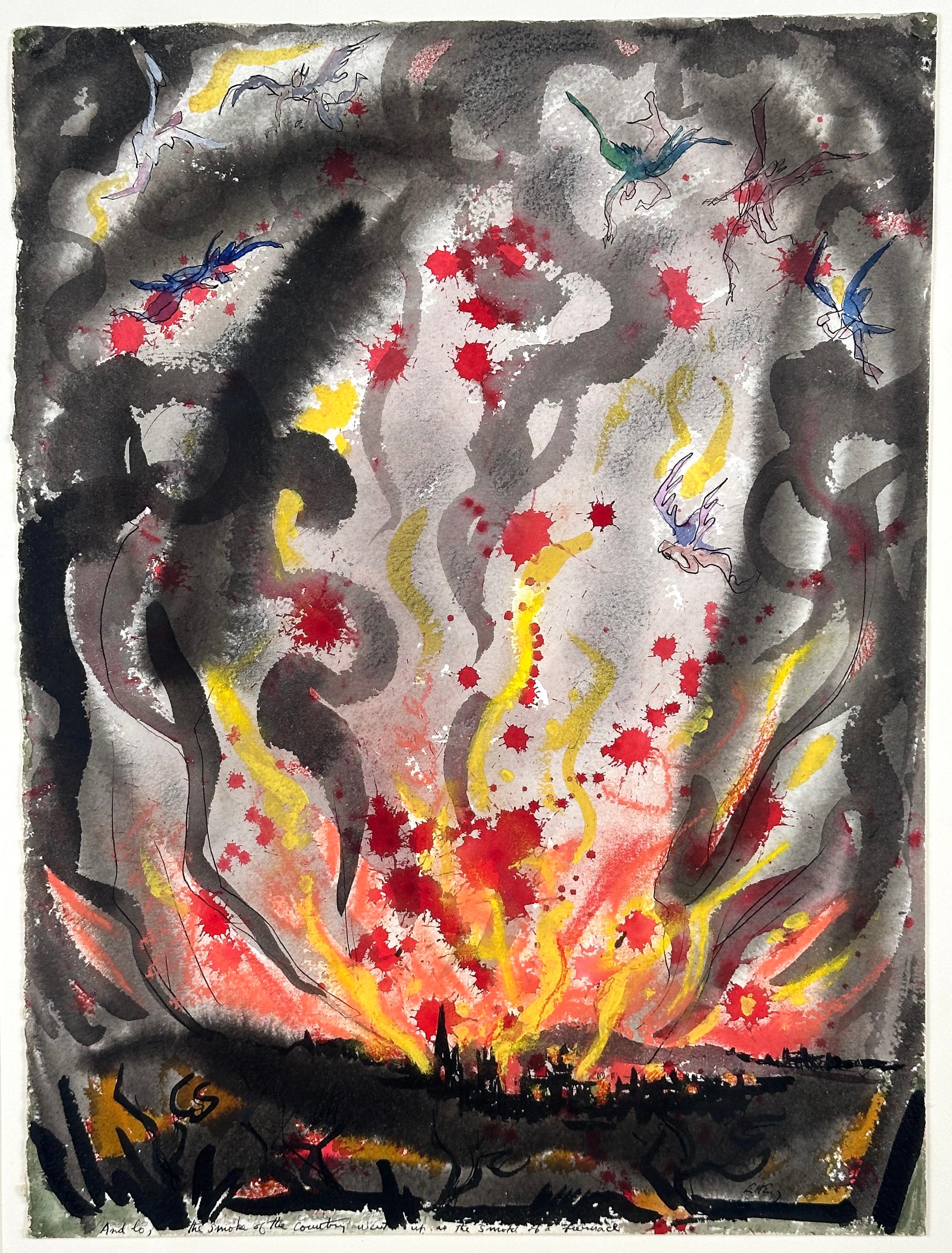Landscape Painting Emlen Etting - Sodom et Gomorrah