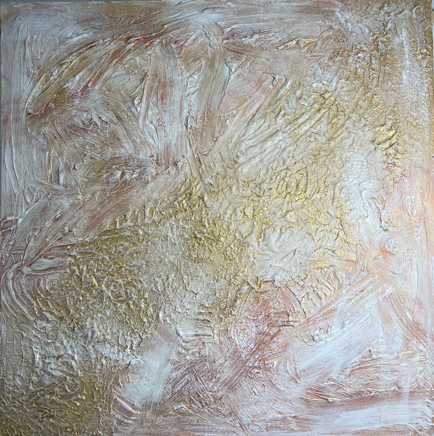 Emma Carey Baxendale Abstract Painting - Gold & White Collection No: 1