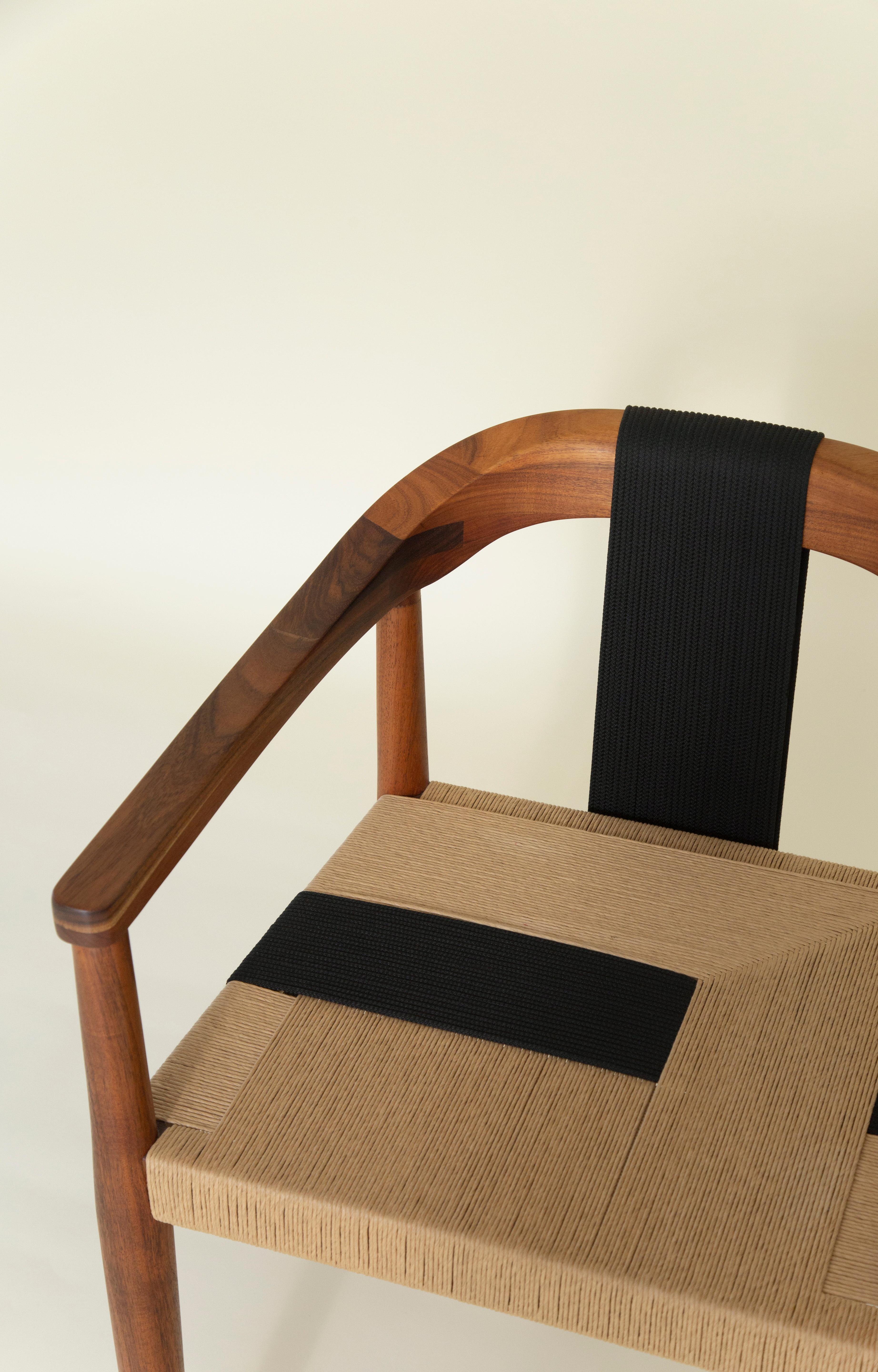 Hand-Crafted Emma Chair in Tzalam Wood and Paper Cord Weave by Tana Karei For Sale