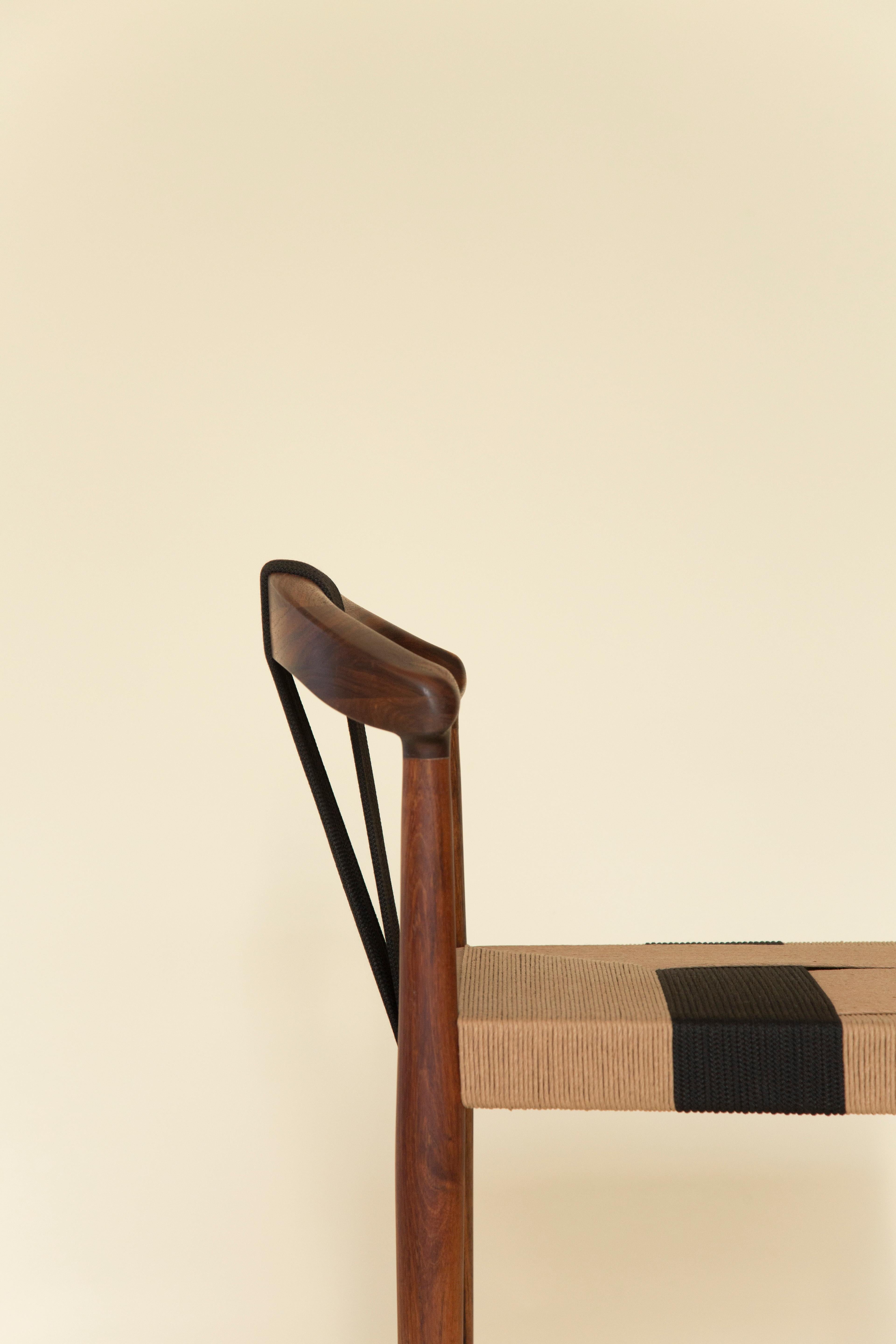 Hand-Carved Emma chair without armrests designed by Tana Karei For Sale