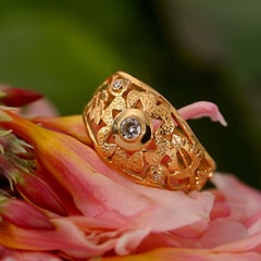 Emma Chapman 14k Gold Diamond Jaali Engagement Ring
