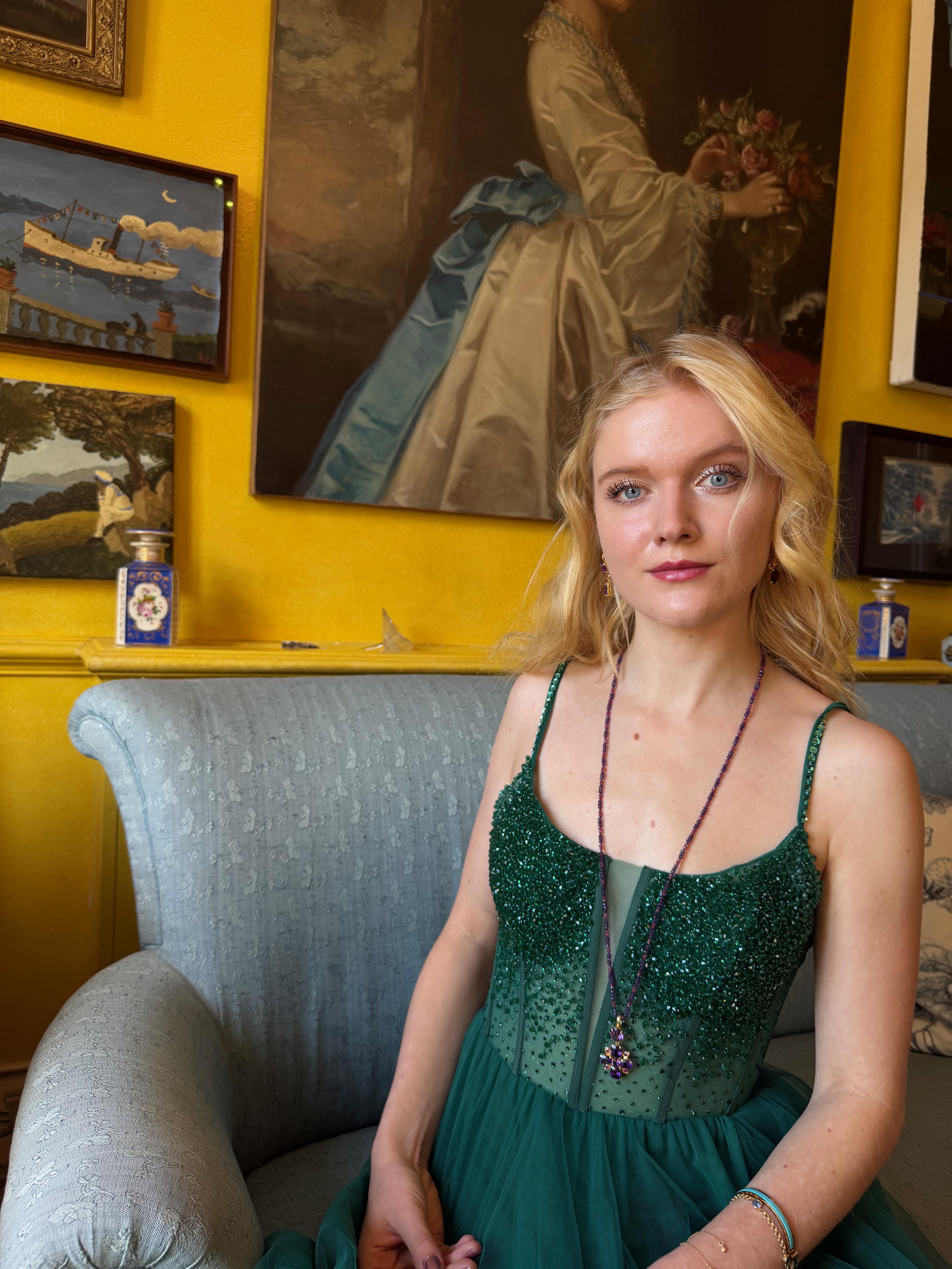 da uomo o donna Ciondolo a forma di croce in oro con ametista e rubino in vendita