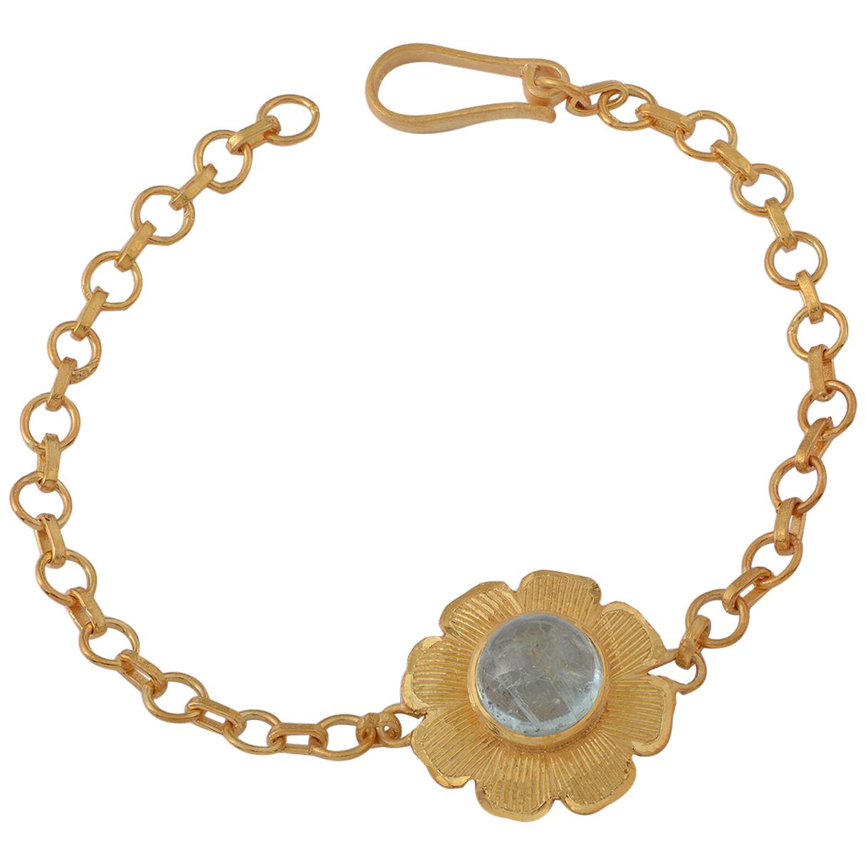  Aquamarine Gold Plate Bracelet