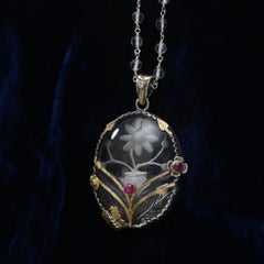 Emma Chapman 18k Gold Silver Crystal Ruby Diamond Pendant Necklace