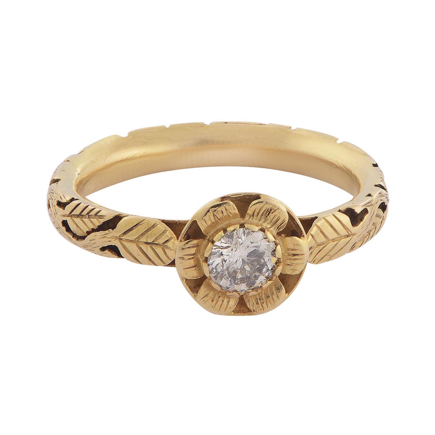 Diamond 18 Karat  Gold Engagement Ring