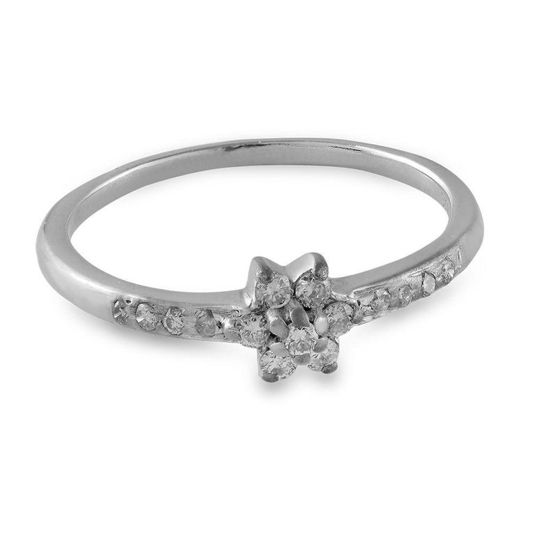 Trillion Cut Diamond 18 Karat White Gold Engagement Ring For Sale