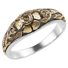 Emma Chapman Diamond 18k Yellow Gold Floral Engagement Ring