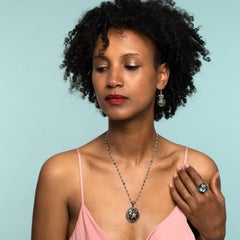 Emma Chapman Labradorit Smaragd Diamant 18k Gelbgold Silber Anhänger