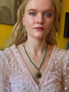 Emma Chapman Silver Gold Plated Strawberry Onyx Gold Pendant