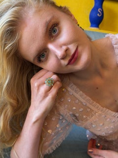 Emma Chapman Limited Edition Strawberry Onyx Ring in Gold Plate