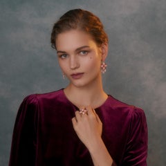 Emma Chapman Sterling Silver Gold Plated Pink Opal Ruby Statement Ring