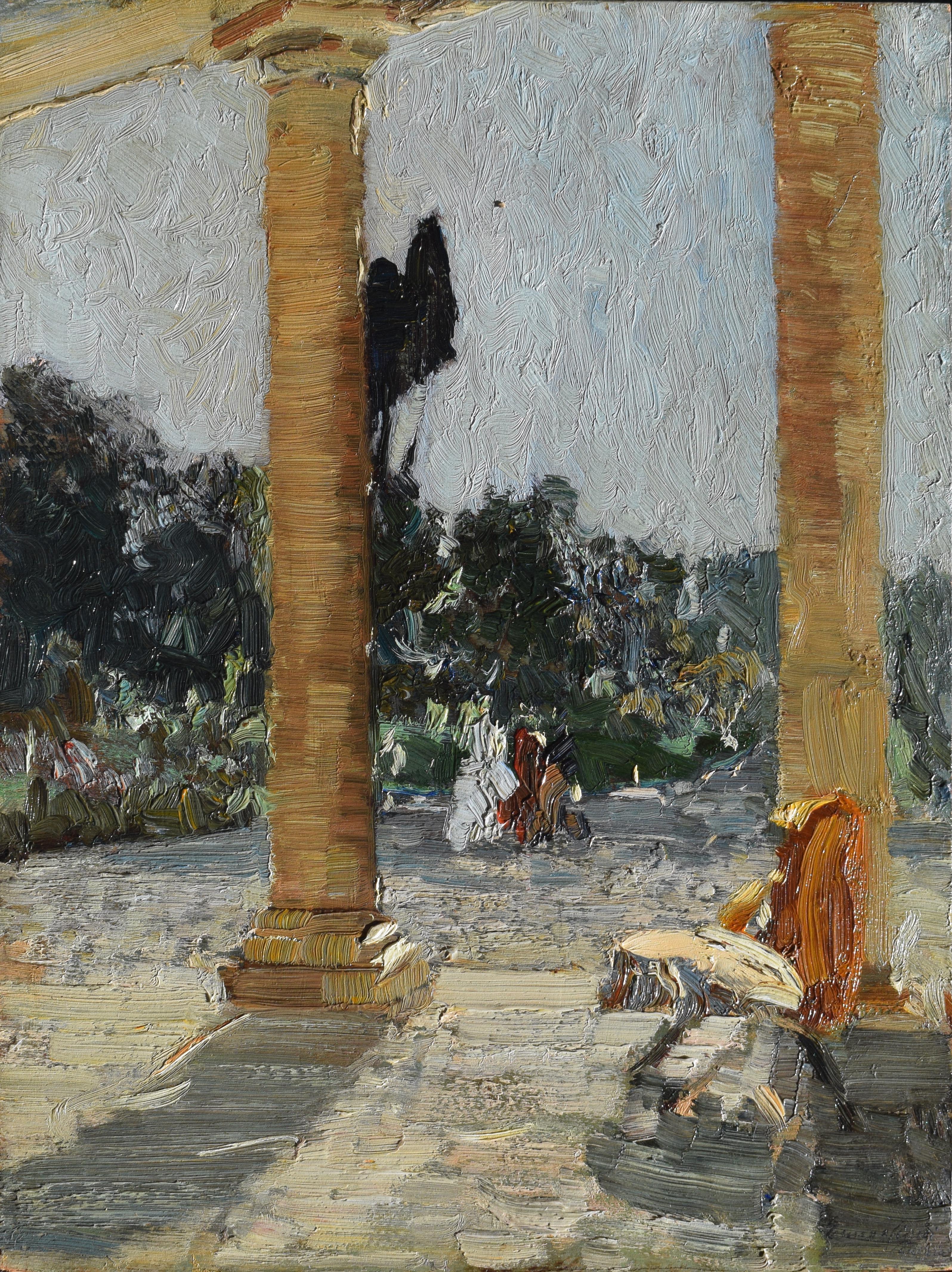 Emma Ciardi Landscape Painting - The sunshade porch