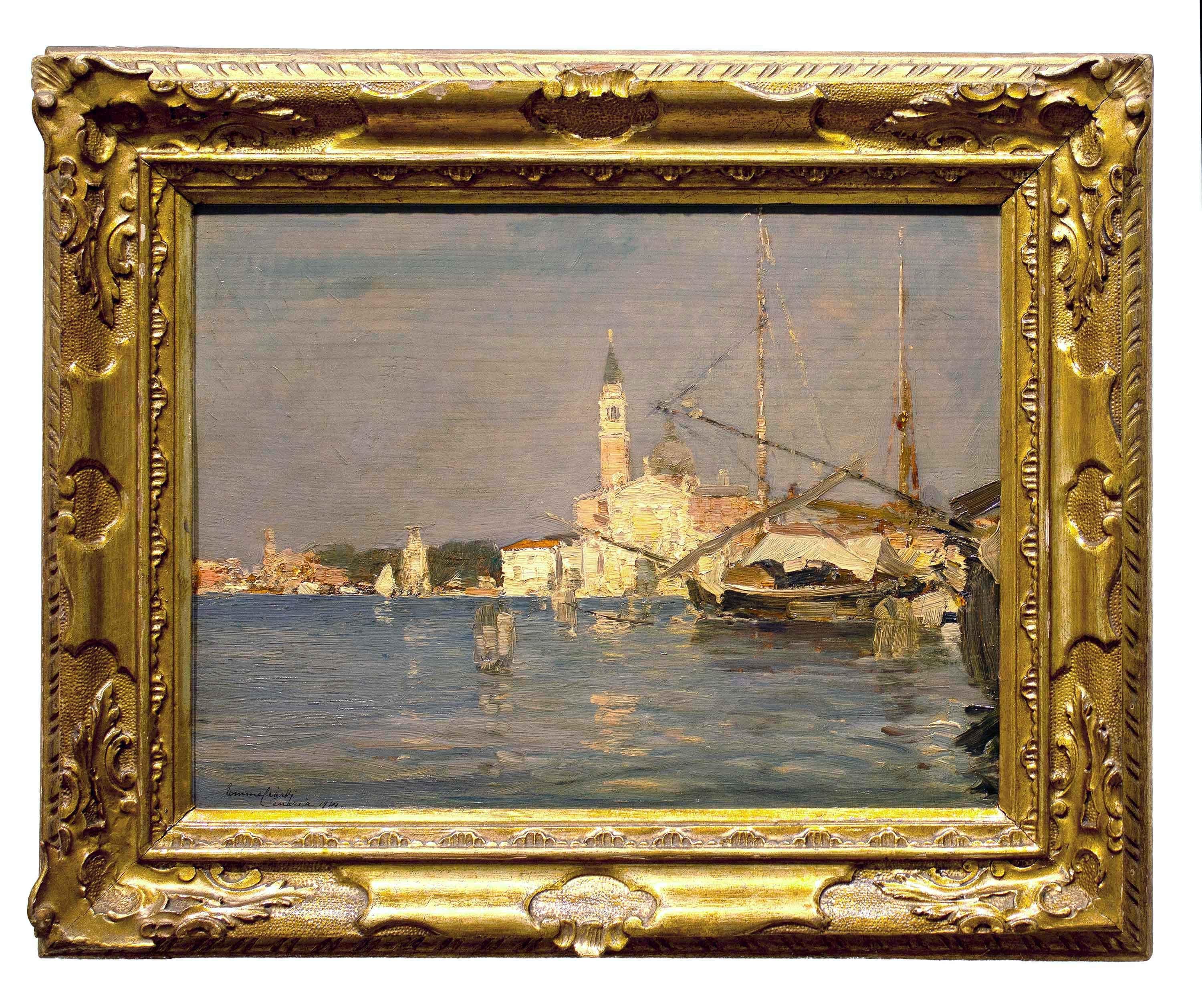 Landscape Painting Emma Ciardi - Impression de Venise (Island of San Giorgio)