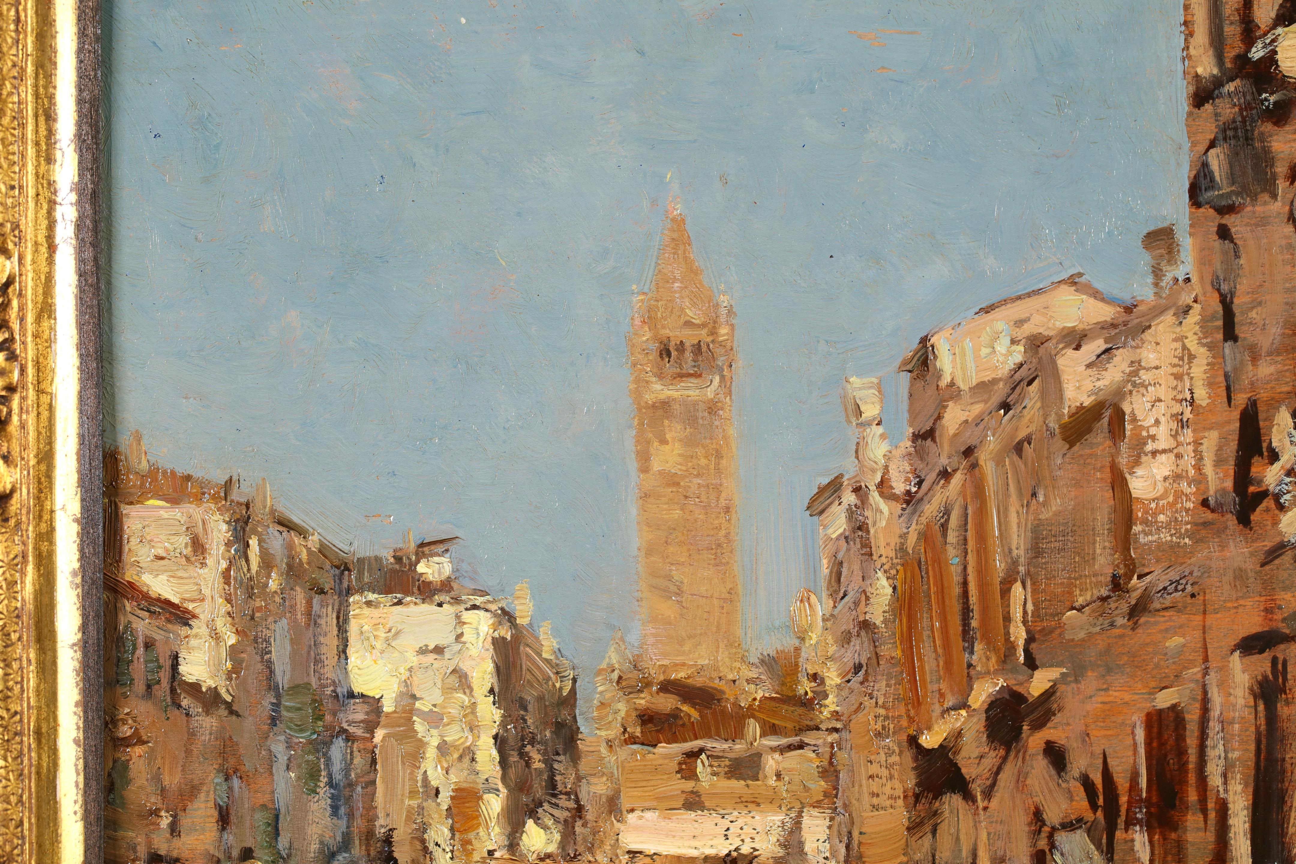 Rio de San Barnaba, Venice 1927 - Impressionist Riverscape Oil by Emma Ciardi For Sale 2