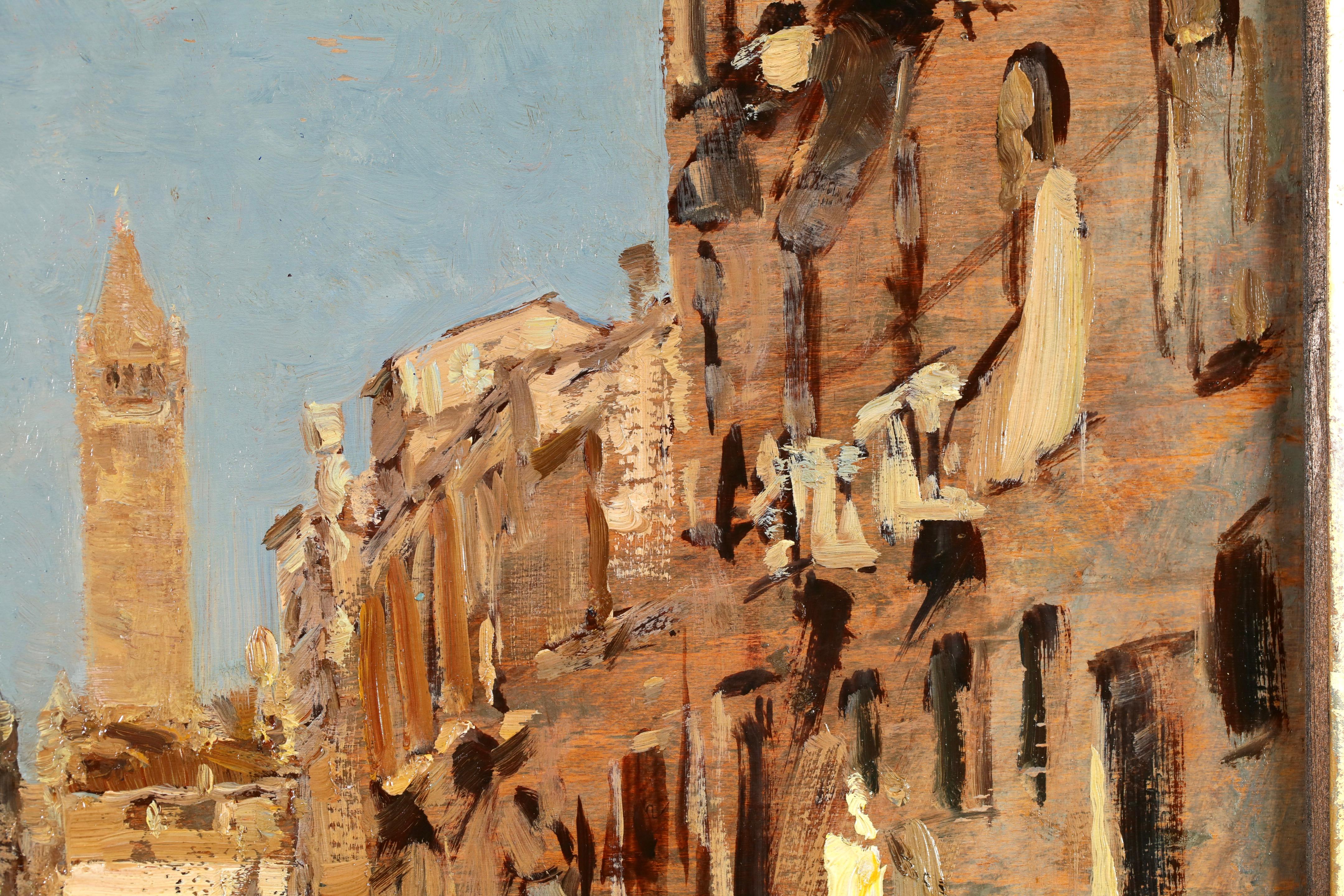 Rio de San Barnaba, Venice 1927 - Impressionist Riverscape Oil by Emma Ciardi For Sale 3
