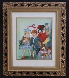 Going to School, 20th century illustration of children by a woman artist