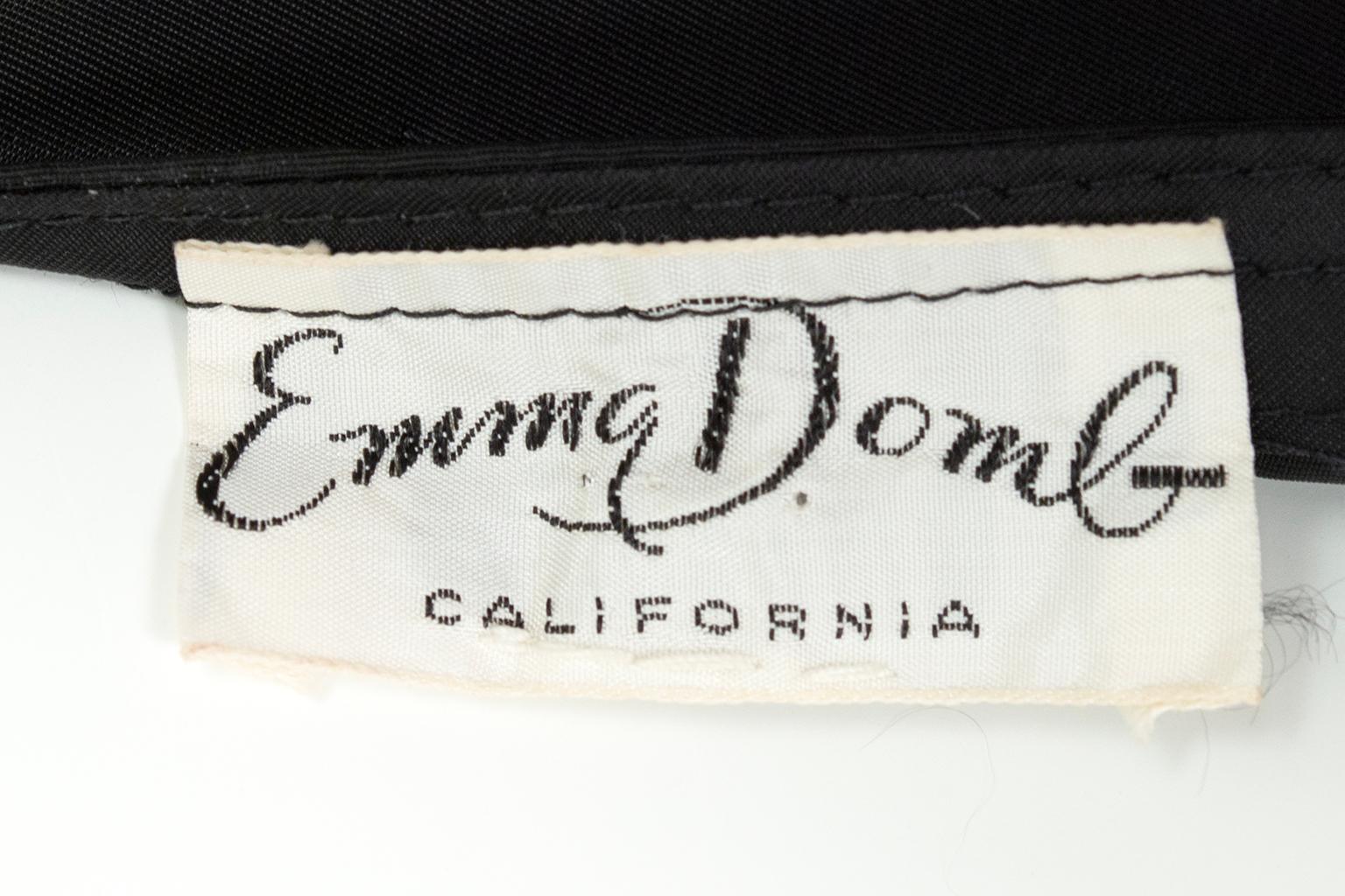Emma Domb Asymmetrisches Schößchenkleid aus schwarzer und rosa Spitze - S, 1950s im Angebot 13
