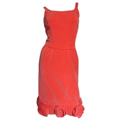 Emma Domb Dress with Rose Appliques 1960s