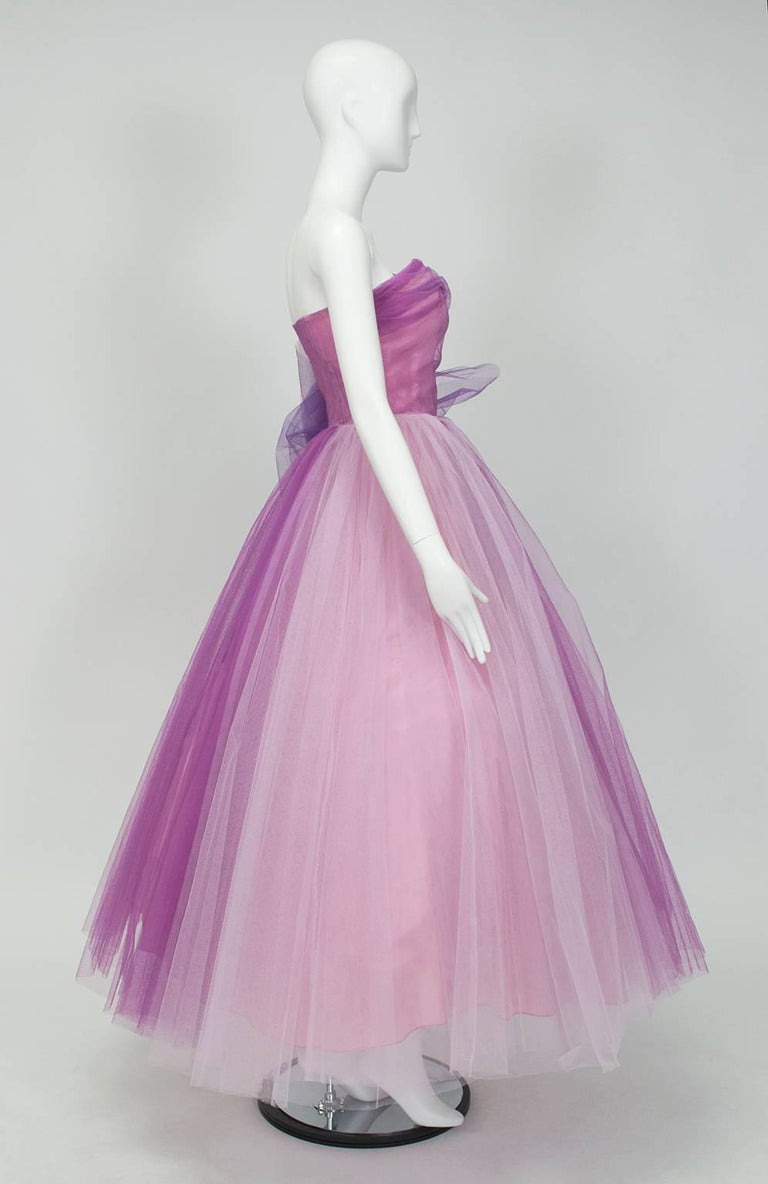violet ball gown