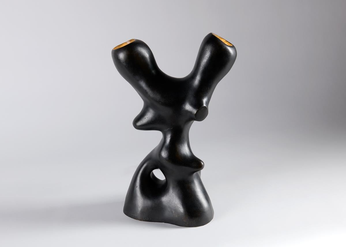XXIe siècle et contemporain Emma Donnersberg & Abel Carcamo, Lampe de table en bronze et noir Penzai, France, 2022 en vente