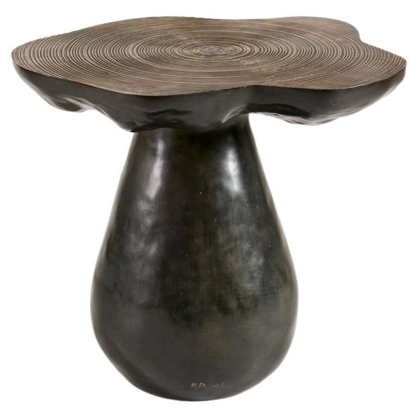 Emma Donnersberg, Large Bronze Spiral Topped Mushroom Side Table, France, 2022 For Sale