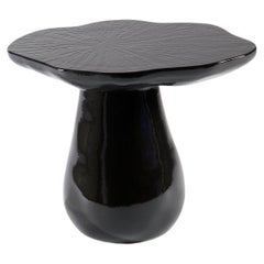 Emma Donnersberg, Organika Black, Glazed Mushroom Side Table, France, 2022
