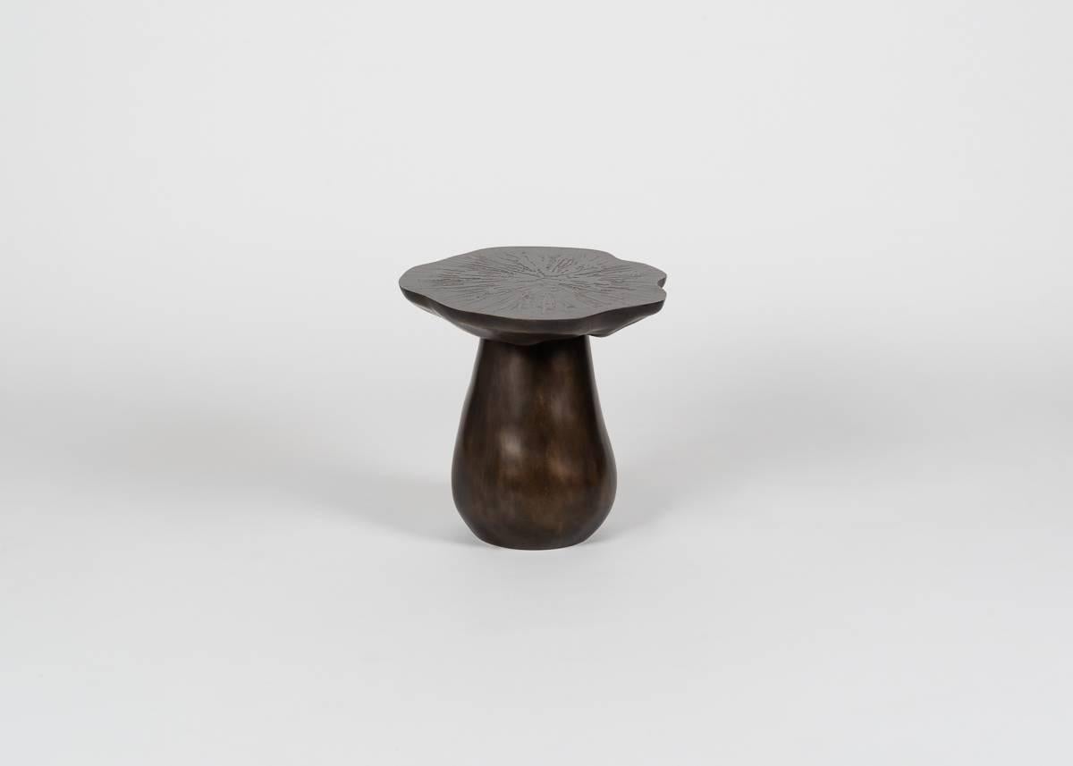 small bronze side table