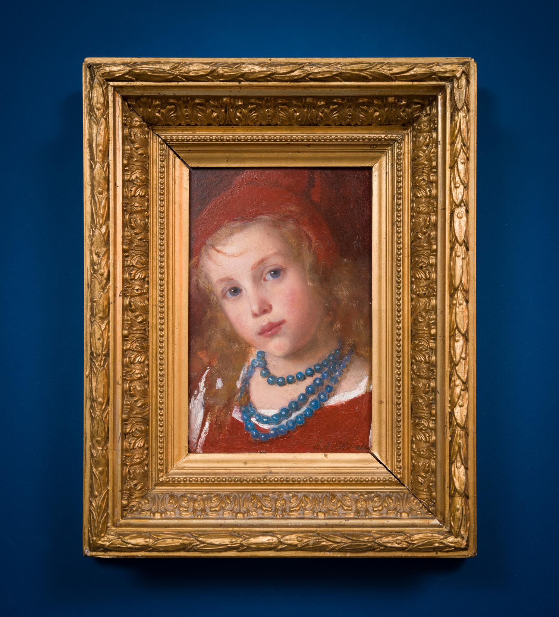 Portrait of a Girl With Blue Necklace by Swedish Artist Emma Ekwall 3