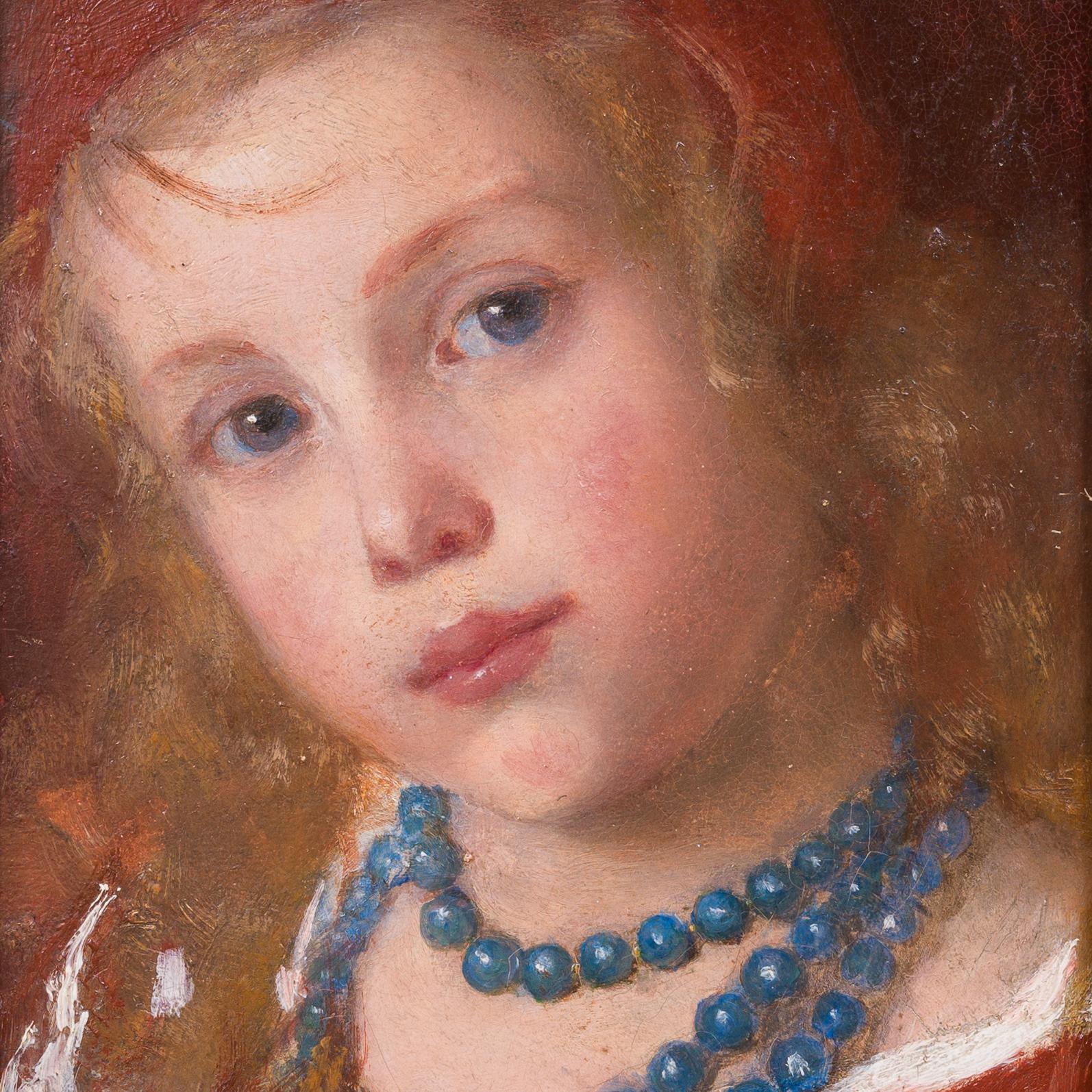 Portrait of a Girl With Blue Necklace by Swedish Artist Emma Ekwall 4