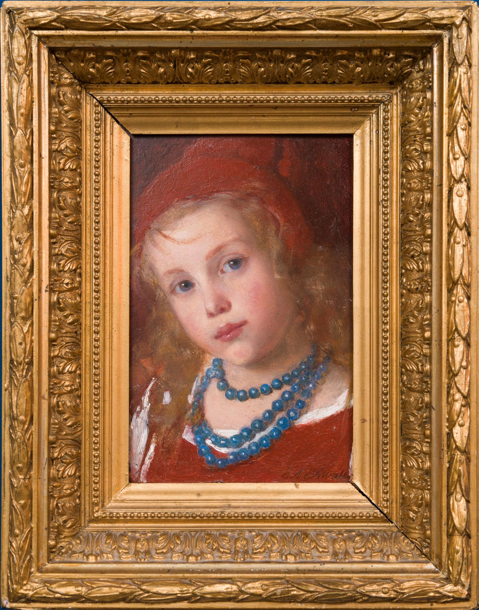 Portrait of a Girl With Blue Necklace by Swedish Artist Emma Ekwall