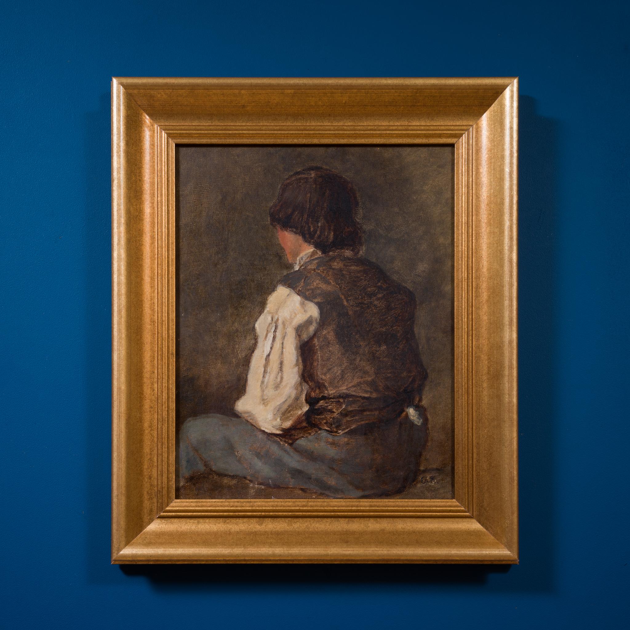 Porträt eines Jungen von hinten gesehen im Angebot 1