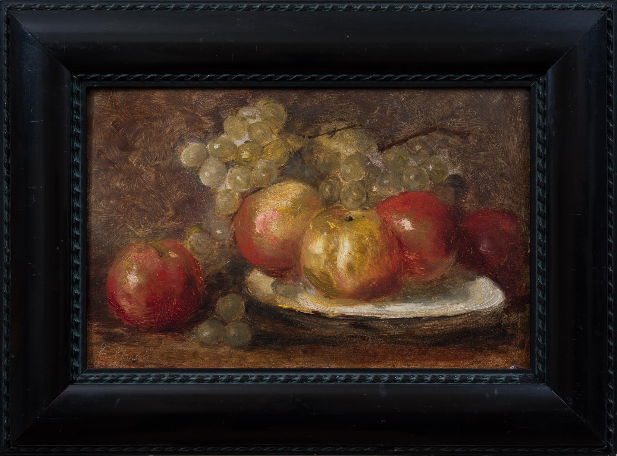 Emma Ekwall Still-Life Painting - Still Life with Fruits, Oil on Canvas, Signed, Circa 1911