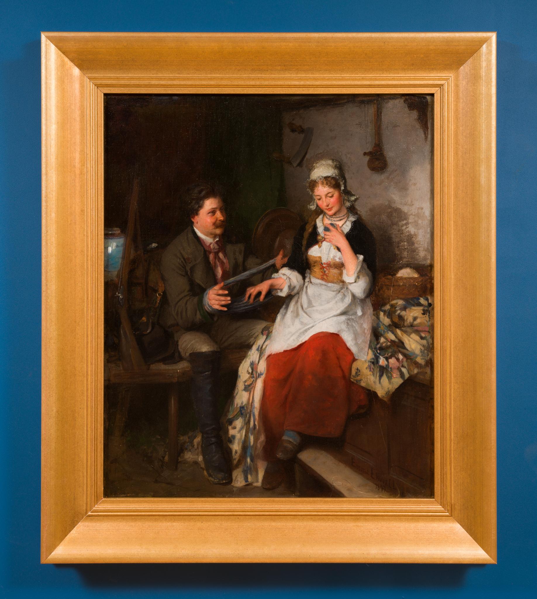 L'avvolgitore di lana (1877) dell'artista svedese Emma Ekwall in vendita 3
