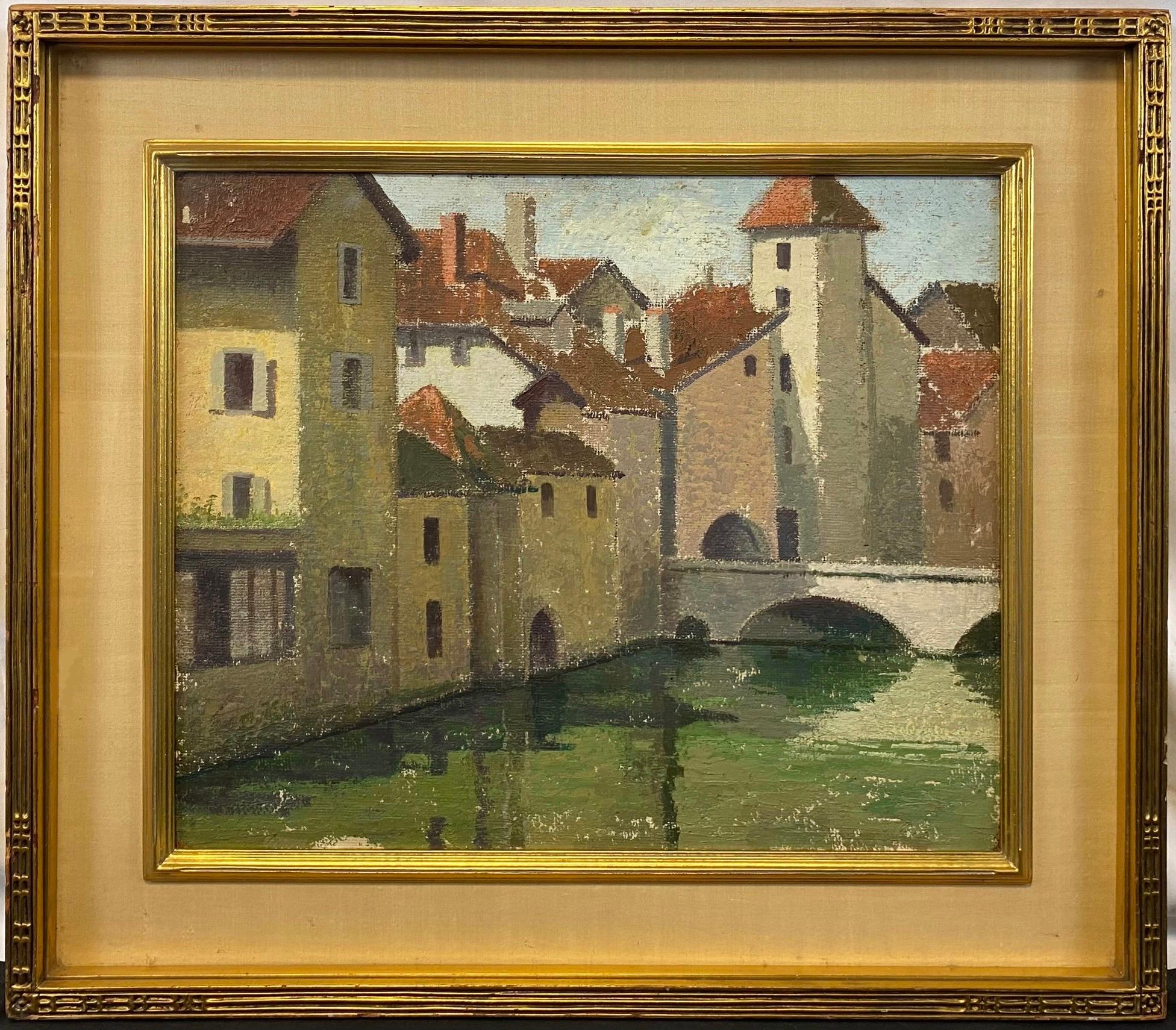 Eine schöne Kanalszene in Annecy, Frankreich, von der bekannten amerikanischen Künstlerin Emma Fordyce MacRae (1887-1974).

Dieses Werk hebt die geometrische Natur der historischen Architektur entlang des Kanals hervor und ist mit einer beruhigenden
