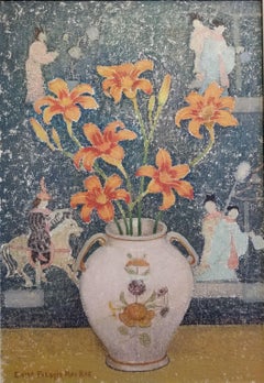 Lilies with Oriental Figures